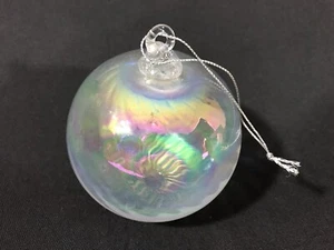 ALESSANDRA GLASS HAnd Blown Art Glass Ball Ornament Iridescent - Picture 1 of 4