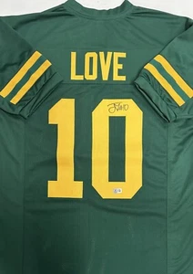 Camiseta deportiva de los Packers Quarterback Jordan Love firmada réplica personalizada años 50 AUTO - BAS - Imagen 1 de 3