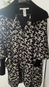 Diane von Furstenberg Coat, Glamorous, Black And White, Heavy Fabric, Size 8 - Picture 1 of 12