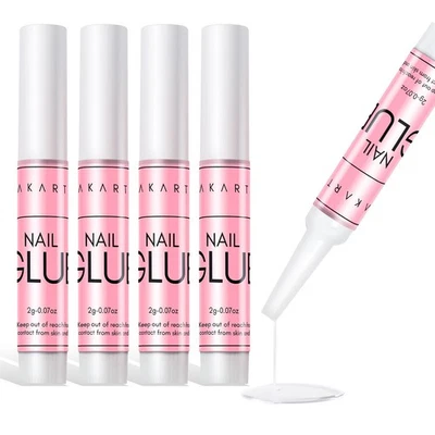 Makartt Strong Nail Glue, 5PCS Nail Glue Extra Strong For Acrylic Tips, Stick On