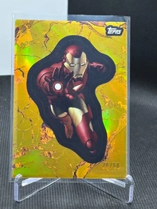 2025 Topps Marvel Comic Book Heroes 1975 Iron Man #75 Gold Refractor SSP /50 - Bild 1 von 2