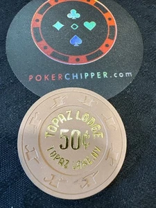 Ficha de póker de casino Topaz Lodge NV 😎👀 50 centavos (C1068) - Imagen 1 de 3