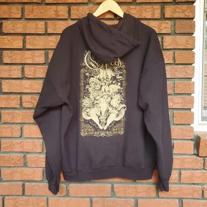 Opeth Hoodie Men XL Black Full Zip ICV Tour Skull Sweatshirt Swedish Metal Merch - Picture 1 of 11