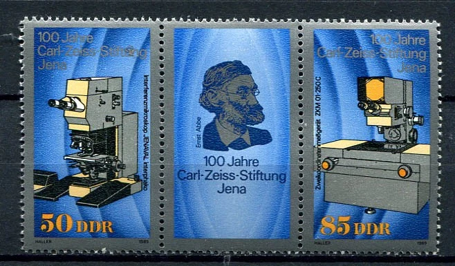 Alemania - RDA: aniversario de la fundación Carl Zeiss Se-Tenant de 1989 - como nuevo NH Foto 1 de 1