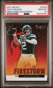 2021 Panini Select Zach Wilson Rookie Firestorm Gold /10 - PSA 10 (Pop 1) - Bild 1 von 2