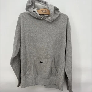Sudadera con Capucha Nike De Colección Para Hombres Grande Gris Swoosh Central Bolsillo Sudadera Polar Y2K - Imagen 1 de 7