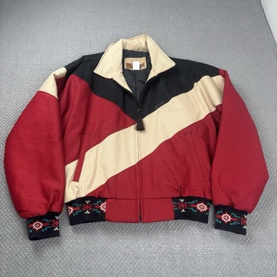Chaqueta De Colección Cripple Creek Roja Azteca Talla M Algodón Nylon ¡Excelente Estado! Foto 1 de 4