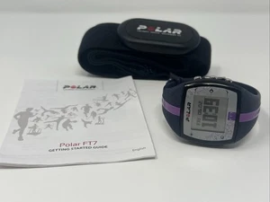 POLAR FT7 schwarz/lila digitale LCD-Sportuhr mit Herzfrequenzmesser neue Batterie - Bild 1 von 8