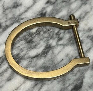 Miansai Gold Lorem Screw Cuff Bracelet brushed matte gold-tone sleek! (Has wear) - Picture 1 of 20