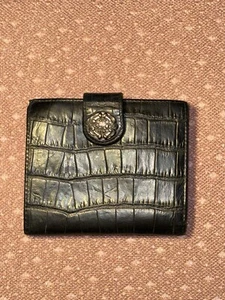 BRIGHTON Vintage 90s Y2K Bifold Wallet Clutch Organizer Purse Moc Croc - Picture 1 of 24