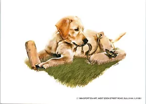 1984 SPORT'EN ART Labrador 6,5 pollici x 4,75 pollici Stampa artistica. Crowe firmato - Foto 1 di 3