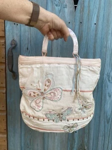 Vintage Bag Pink Orange Y2K Butterfly Bead Boho Festival Summer 00s Accessorize - Picture 1 of 21