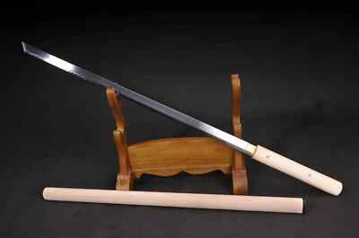 Straight Japanese Sword Shirasaya Chokuto Katana Shikomizue T10 Steel Combat War - image 1 of 4