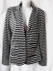A dip of darling black white stripe sz XL Button blazer - Picture 1 of 4
