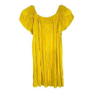 Art Class - Girls Metallic Stripe Boat Neck Sun Dress - Yellow - Medium (7/8) - Picture 1 of 7