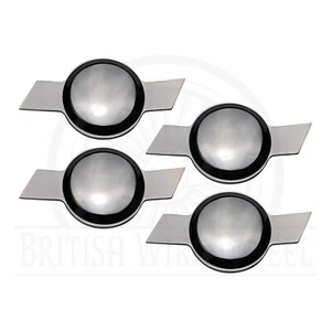 Chevy Style Bowtie Chrome Knock Off Spinner Caps for Lowriders | Set of 4 - Picture 1 of 9