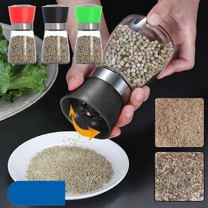 Stainless Steel Salt and Pepper Grinder Shaker Mill Glass Bottle Adjustable - Picture 1 of 24