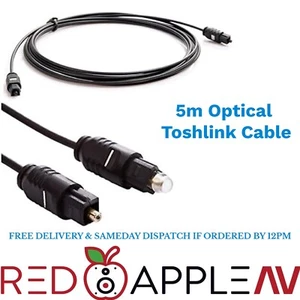 5m Optical Toshlink Digital Audio Cable HQ 2.2mm Lead FREE Delivery - Picture 1 of 3