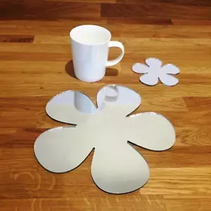 Manteles y posavases de acrílico con acabado espejado en forma de margarita 4, 6 u 8 muchos colores - Imagen 1 de 7