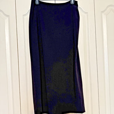 Piazza  Sempione 48 Blk Straight Skirt Italy 12" Slit Back Vtg Great Condition - Image 1 of 4