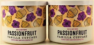 QTY 2 - Bath & Body Works PASSIONFRUIT VANILLA CUPCAKE 3 Wick 14.5Oz Candle - Picture 1 of 1
