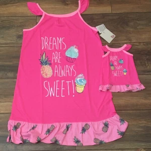 So Sleeveless Summer Nightgown with Matching Doll Gown Dreams Are Always Sweet - Picture 1 of 4