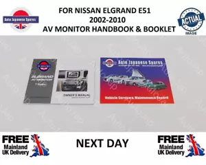 For Nissan Elgrand E51 3.5V6 2002-2010 AV Monitor Handbook & Service Booklet - Picture 1 of 11