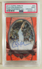 2017 Topps Tribute Moment Orange Auto Clayton Kershaw 20/25 PSA 9 LA Dodgers