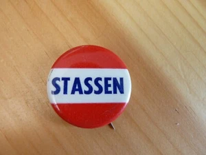 Harold Stassen Wisconsin Presidential Hopeful GOP Vintage Pin - Bild 1 von 2