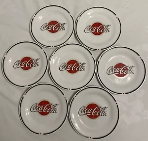 Vintage Coca-Cola Made by Sakura Salad, Dessert, Hord'erve Plate 7 Inch Set of 7 - Picture 1 of 16