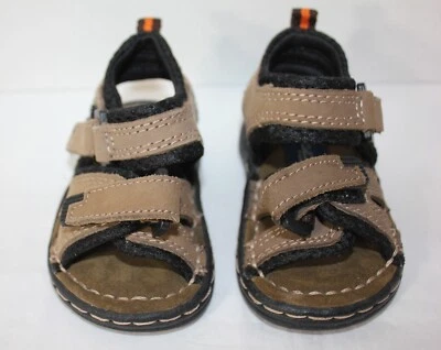 OSHKOSH Genuine Kids Baby Sandals SZ 2 Brown Loop & Hook Straps - Изображение 1 из 4