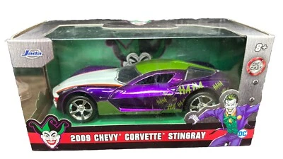 Jada 2009 Joker Chevy Corvette Stingray DC comics Diecast Car 5" 1:32 - Image 1 of 2