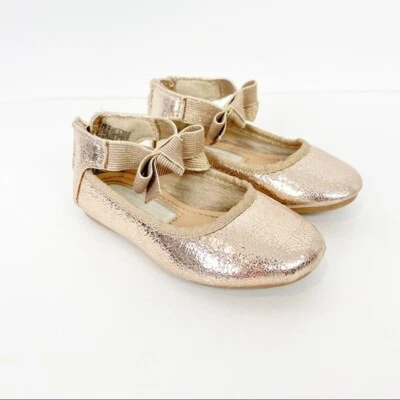 Kenneth Cole Dorado Talla 5 Bebé Niño Zapatos Planos Cierre de Cremallera Niña Niños Foto 1 de 4