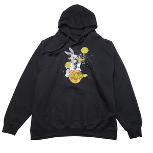 Space Jam Black Hoodie Featuring Bugs Bunny & Daffy Duck Graphic Print 2XL - Picture 1 of 11