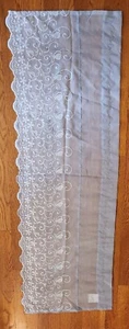 Cortina de cenefa para ventana 100 % poliéster con borde de encaje azul vintage 54"" (L) x18"" (W) - Imagen 1 de 4