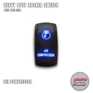 BLUE Laser Etched LED Rocker Switch Dual Light 20A 12V ON / OFF - AIR COMPRESSOR - Bild 1 von 6