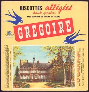 Buvard " Grégoire " Biscottes, Château de Flers de l'Orne ( pliures ) - Photo 1/2