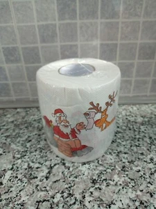 Christmas Toilet Roll Paper Santa Claus Home Bathroom Paper Xmas Tissue - Picture 1 of 1