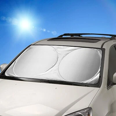 XXL Auto Sonnenblende 70CMx150CM Front/Heckscheibe Innen UV Sonnenschutz Rollo - Immagine 1 di 4