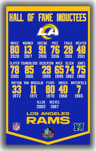 Los Angeles RAMS Football Hall Of Fame Inductees Flag 90x150cm 3x5ft Best Banner Cover