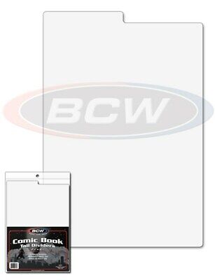 Pack Of 25 BCW White Tabbed Plastic Tall Comic Book Storage Box Dividers • 28.10£