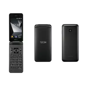 KYOCERA A202KC DIGNO KEITAI 4 ANDROID FLIP PHONE Black UNLOCKED A203KC Japan New - Picture 1 of 5