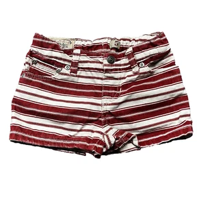 Polo Ralph Lauren Girls Jeans Shorts Size 5 Red White Stripe Designer Preppy - Picture 1 of 5