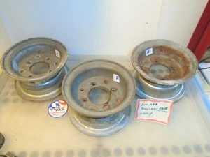 VINTAGE GO KART DICO STEEL 2 PIECE WHEELS 5" X 3" 4 BOLT PATTERN CART PART X3 - Picture 1 of 7