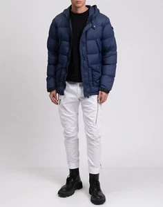 UVP 510€ AI RIDERS ON THE STORM Daunen Steppjacke IT48 US38 M blau Logo Kapuze - Bild 1 von 11