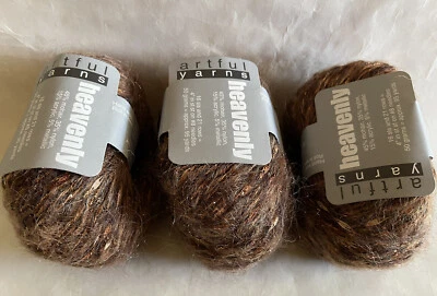 Lot of 3 Balls Artful Yarn Heavenly Mohair Blend 600 Rose 🏵 Gold Pink Metallic - Image 1 of 4