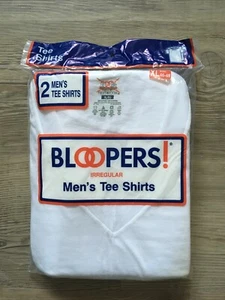 NEW Vtg 1997 2-Pack Bloopers Fruit Of The Loom White Irregular T Shirts Men’s XL - Picture 1 of 2