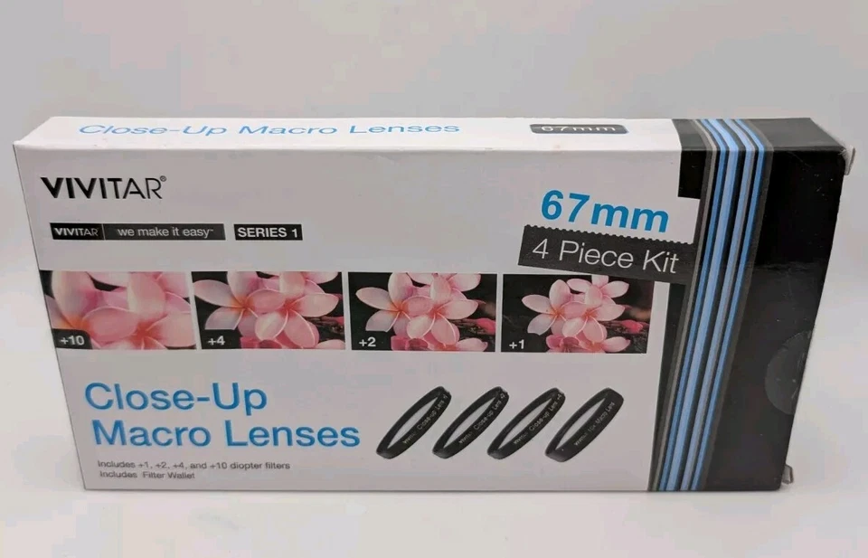 VIVITAR Close-Up Macro Set 67MM +1+2+4+10 67mm for Canon 17-85MM,18-135MM Lens - Image 1 of 4