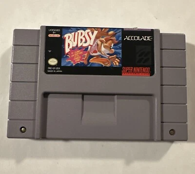 Bubsy in Claws Encounters (Super Nintendo SNES, 1993) Authentic Game Cartridge - Image 1 of 4