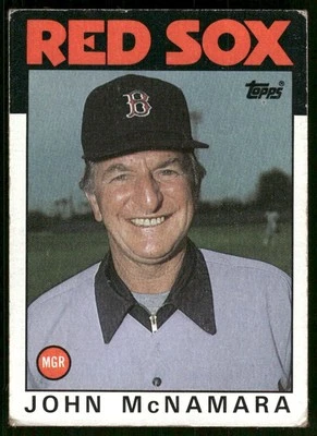 1986 Topps #771 John McNamara Boston Red Sox Baseball Card - Image 1 of 2
